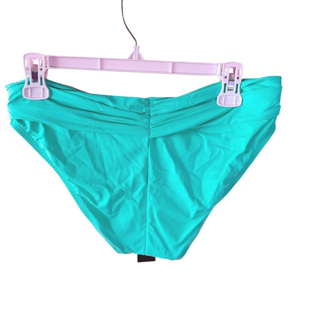 NWT La Blanca Island Goddess Fold Over Bikini Bottoms Seafoam Green Size 8 - Picture 3 of 4